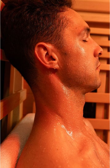 Man in a sauna