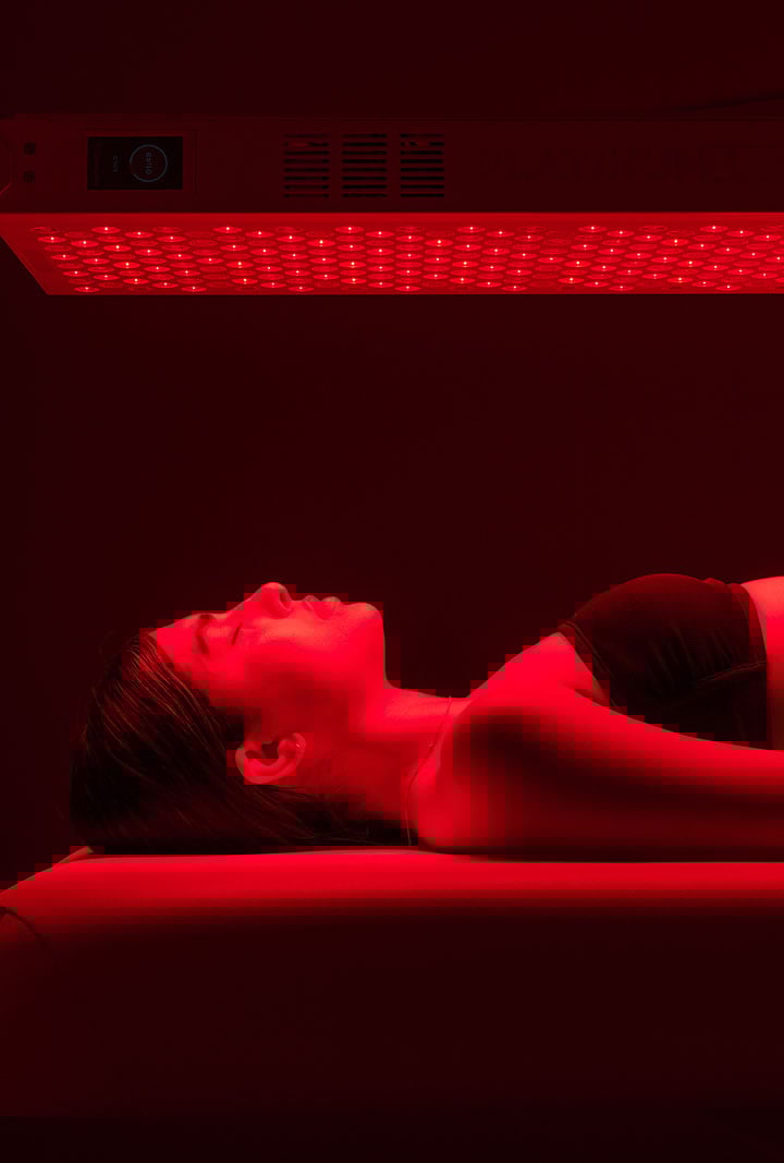 Woman in a sauna