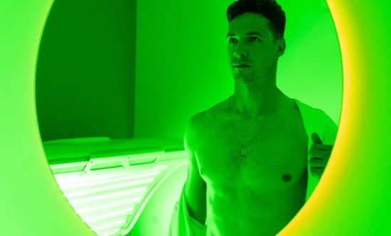Man in a sauna